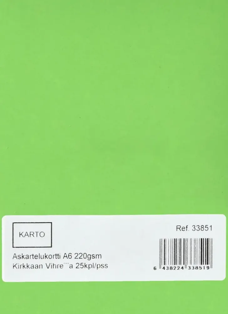 Askartelukortti A6 220 Gsm Kirkkaan Vihrea 25 Kpl/Pss