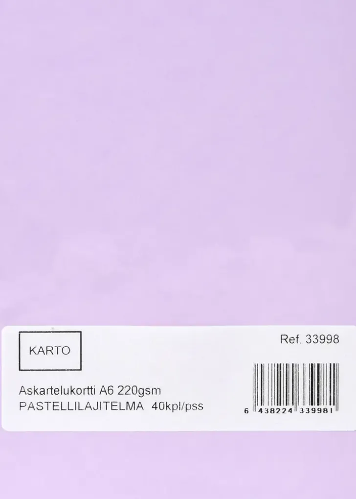 Askartelukortti A6 220 Gsm Pastellilajitelma 40 Kpl/Pss