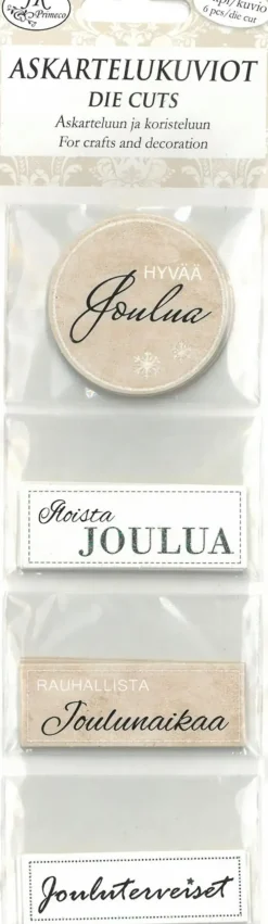 Askartelukuvio Kapea Jouluteksti Natur Musta