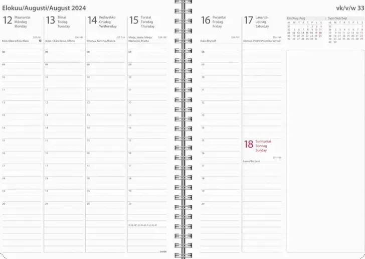 Burde Kalenteri 2024 Business Savanna Musta