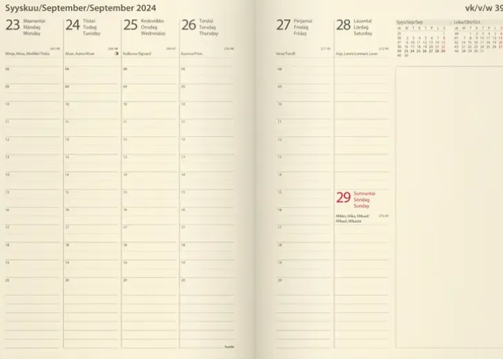 Burde Kalenteri 2024 Business Forma Deluxe Ruskea