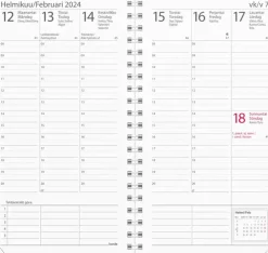 Burde Kalenteri 2024 Plan Musta Keinonahka (Kaksikielinen)