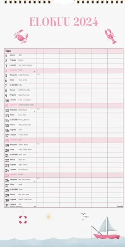 Burde Perhekalenteri 2024 Perhekalenteri Annie