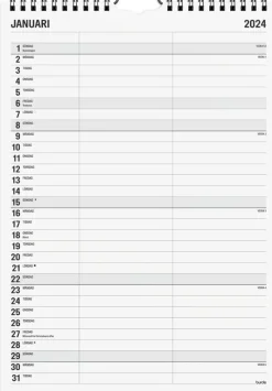 Burde Seinakalenteri 2024 Black And White 2 Saraketta