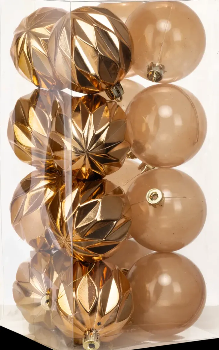 Carrefour Joulupallo 6 Cm 16 Kpl, Pronssi-Kulta