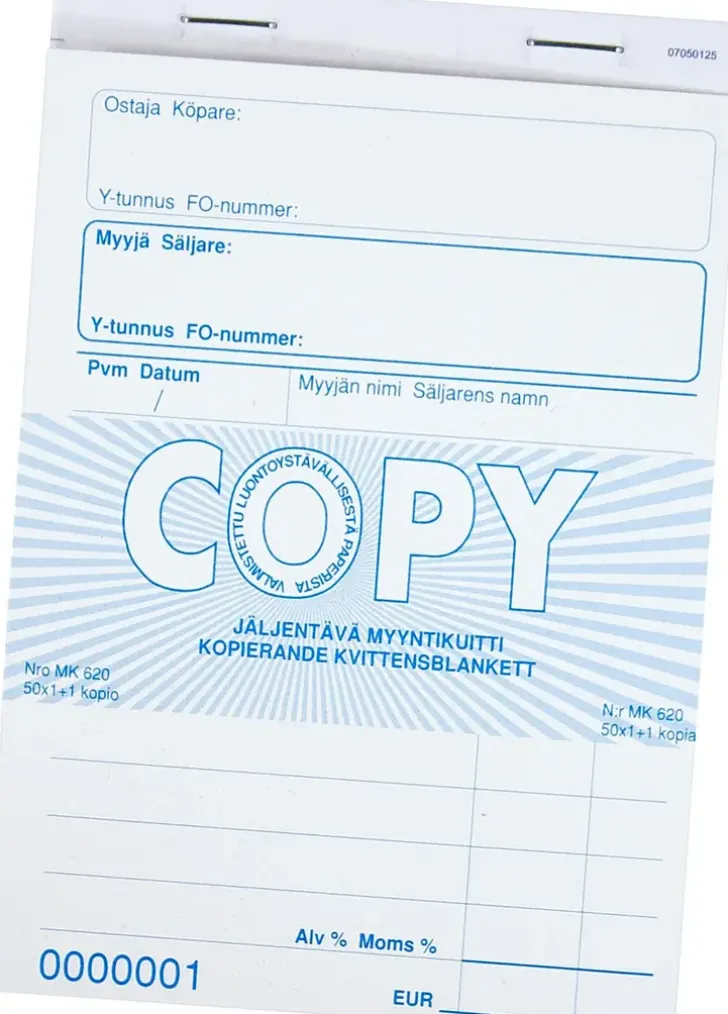 Copy Myyntikuitti Itsejaljentava Numeroitu A6