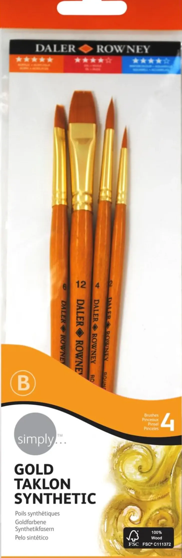 Daler Rowney Keinokuitusiveltimet 4Kpl