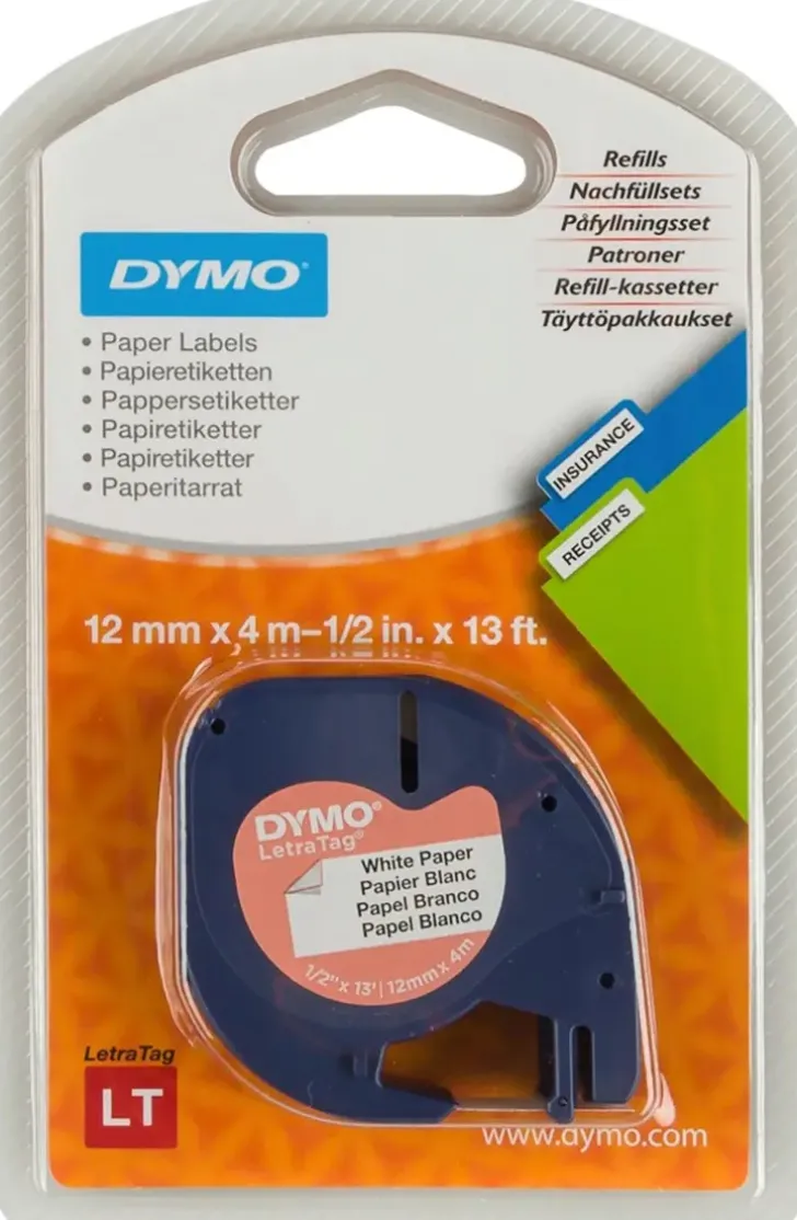 Dymo Letra Tag Teippi 12Mm 4M
