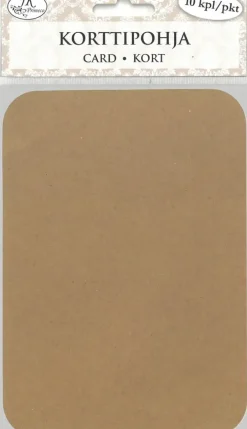 J.K. Primeco Korttipohja A6 Pyorea Reuna Uusioruskea 10 Kpl