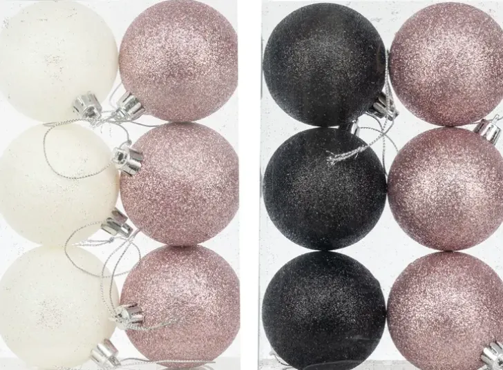 Joulupallo 6 Cm Glitter 6 Kpl