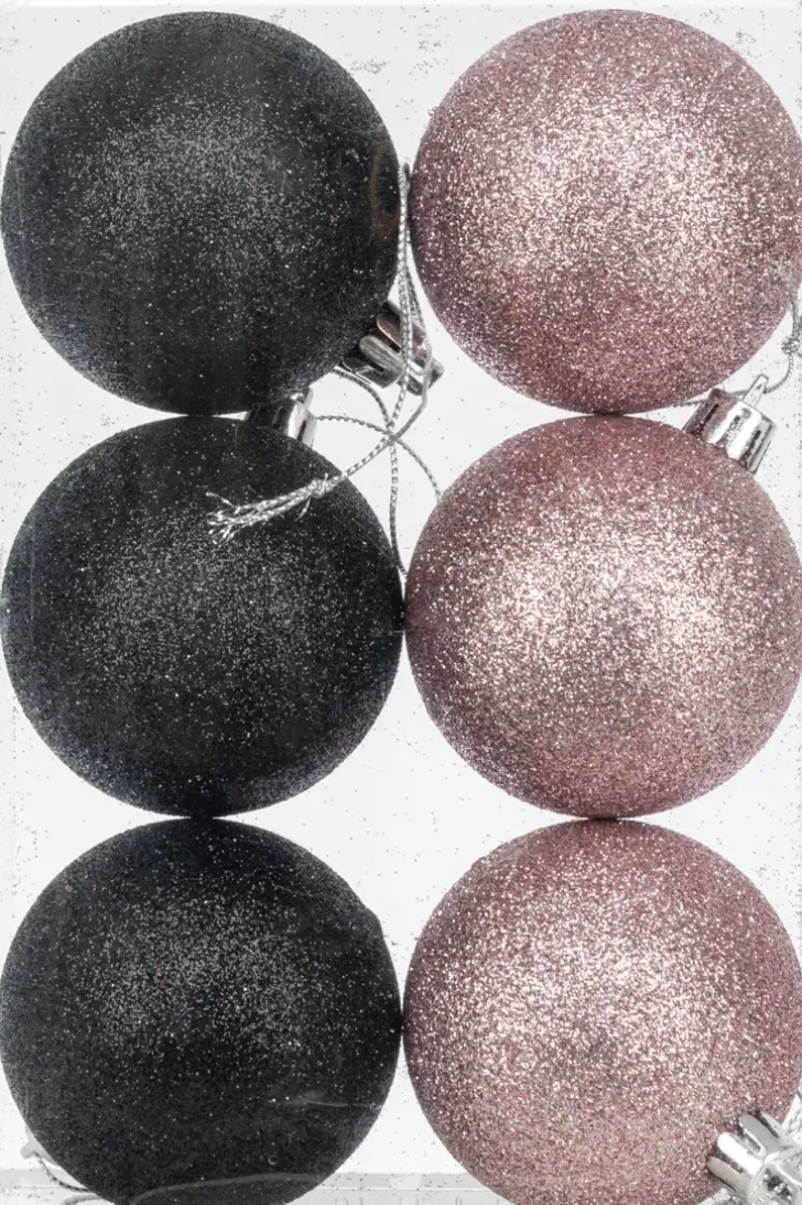 Joulupallo 6 Cm Glitter 6 Kpl