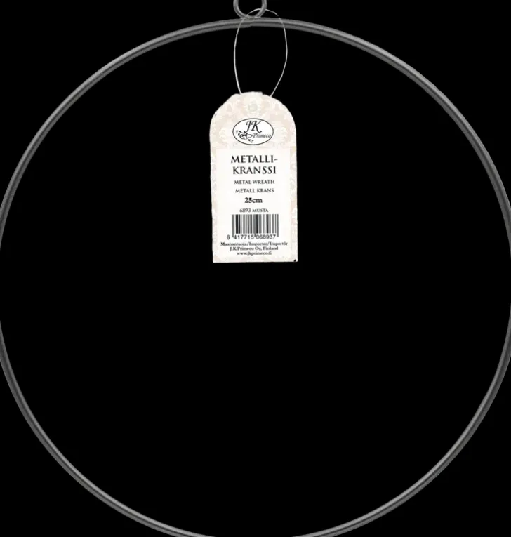 Metallikranssi Musta 25Cm