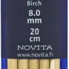 Novita Sukkapuikot Koivu 20Cm - 8 Mm Novita