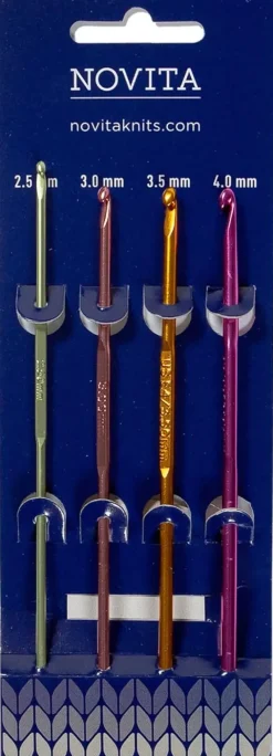 Novita Virkkuukoukut 4Kpl Koot 2,5-3-3,5-4 Mm