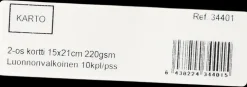 2-Os. Kortti 15X21 Cm 220 Gsm Luonnonvalkoinen 10 Kpl/Pss