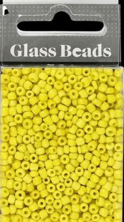 Rocaille-Siemenhelmet, Keltainen, Halk. 3 Mm, Koko 8/0 , Aukon Koko 0,6-1,0 Mm, 25 G/ 1 Pkk