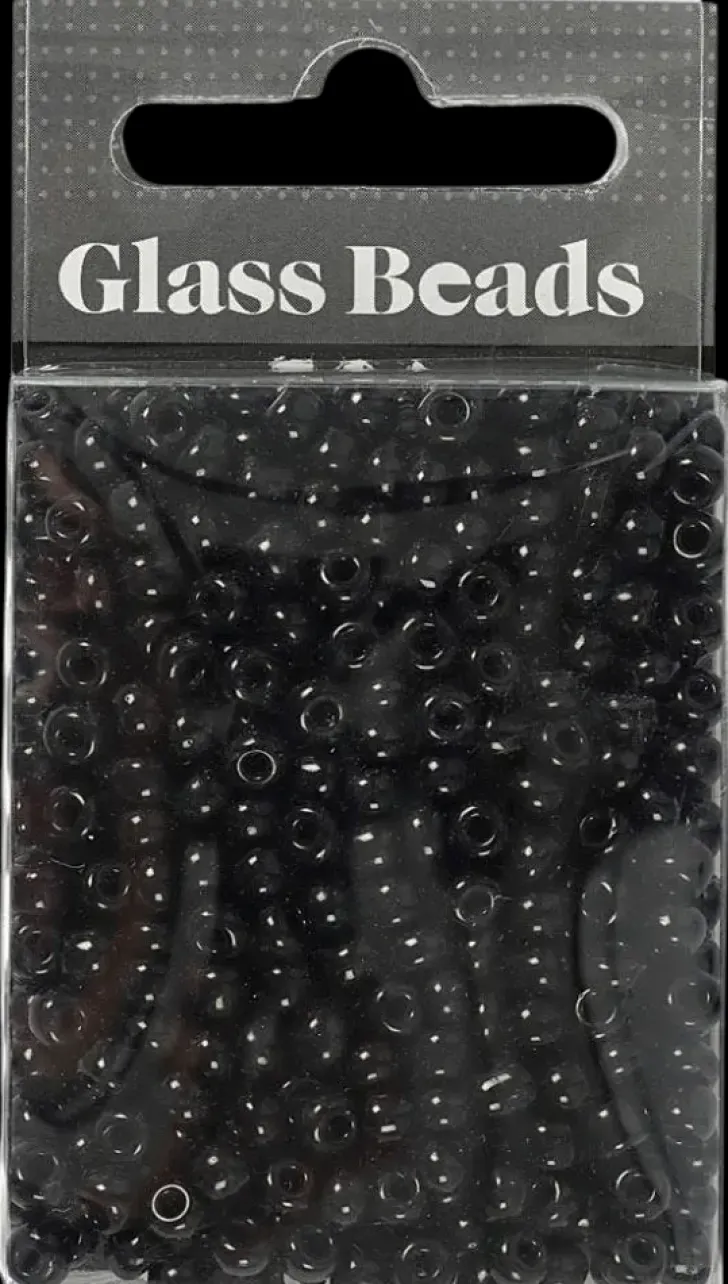 Rocaille-Siemenhelmet, Musta, Halk. 4 Mm, Koko 6/0 , Aukon Koko 0,9-1,2 Mm, 25 G/ 1 Pkk