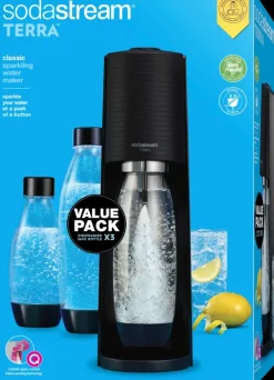 Sodastream Terra Hiilihapotuslaite, Musta Value Pack
