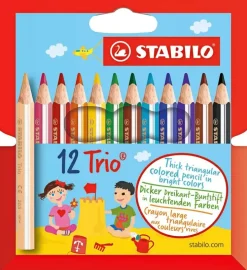 Stabilo Puuvarikyna Trio Paksu Ja Lyhyt 12 Varia