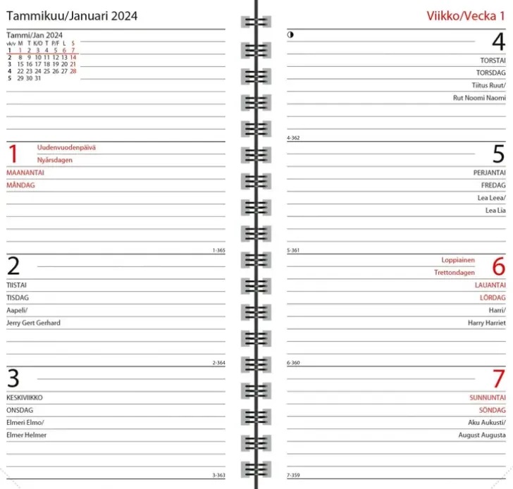 Taskukalenteri Agenda Horizontal, Liila