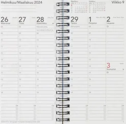 Taskukalenteri Time System Memory Pinkki 2024